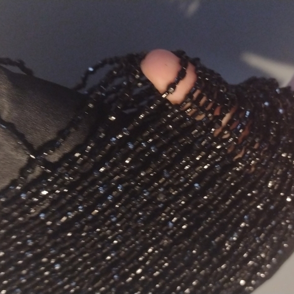 Vintage Cache evening purse black beaded small - Picture 4 of 10